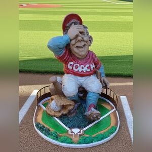 Coach Baseball Coach Figurine in Red and Blue